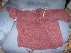 Seamless sweater nearly finished